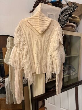 Ronny Kobo Maram Fringe Knit Turtleneck